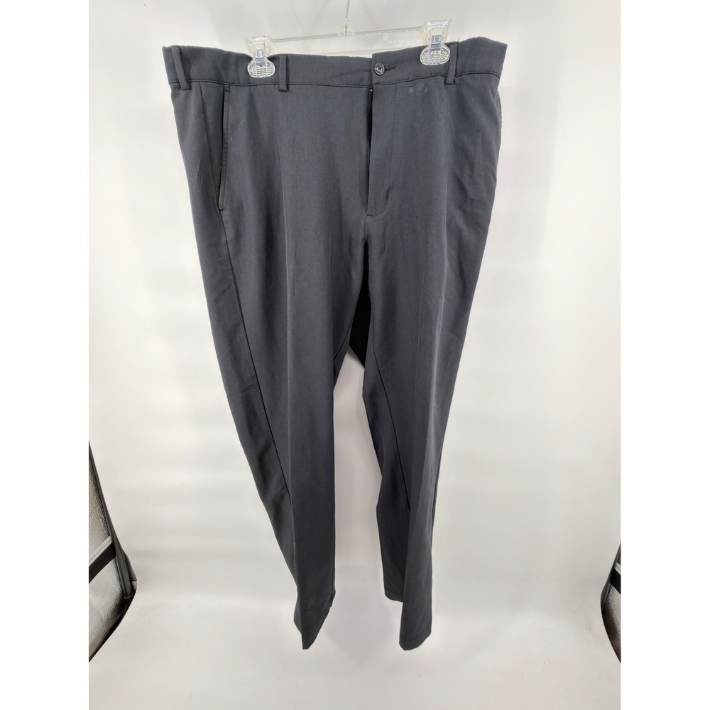 Greg Norman Shark Mens 40x30 Golf Pants Black Performance Stretch Flat Front